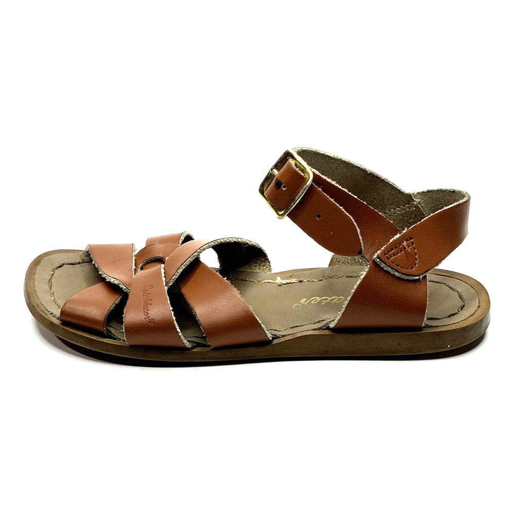 Salt-Water Original Tan Cognac Leather Fisherman Sandals kids US 11